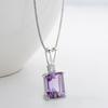100 %925 Sterling Silver 7 *9mm Topaz Pendant Sparkling Amethyst Stone Pendant Necklace For Women Anniversay Gifts Fine Jewelry