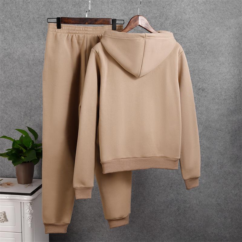 Женские спортивные костюмы, теплый спортивный костюм, толстовка + брюки для бега, модные однотонные комплекты из двух предметов для женщин, костюмы-толстовки
