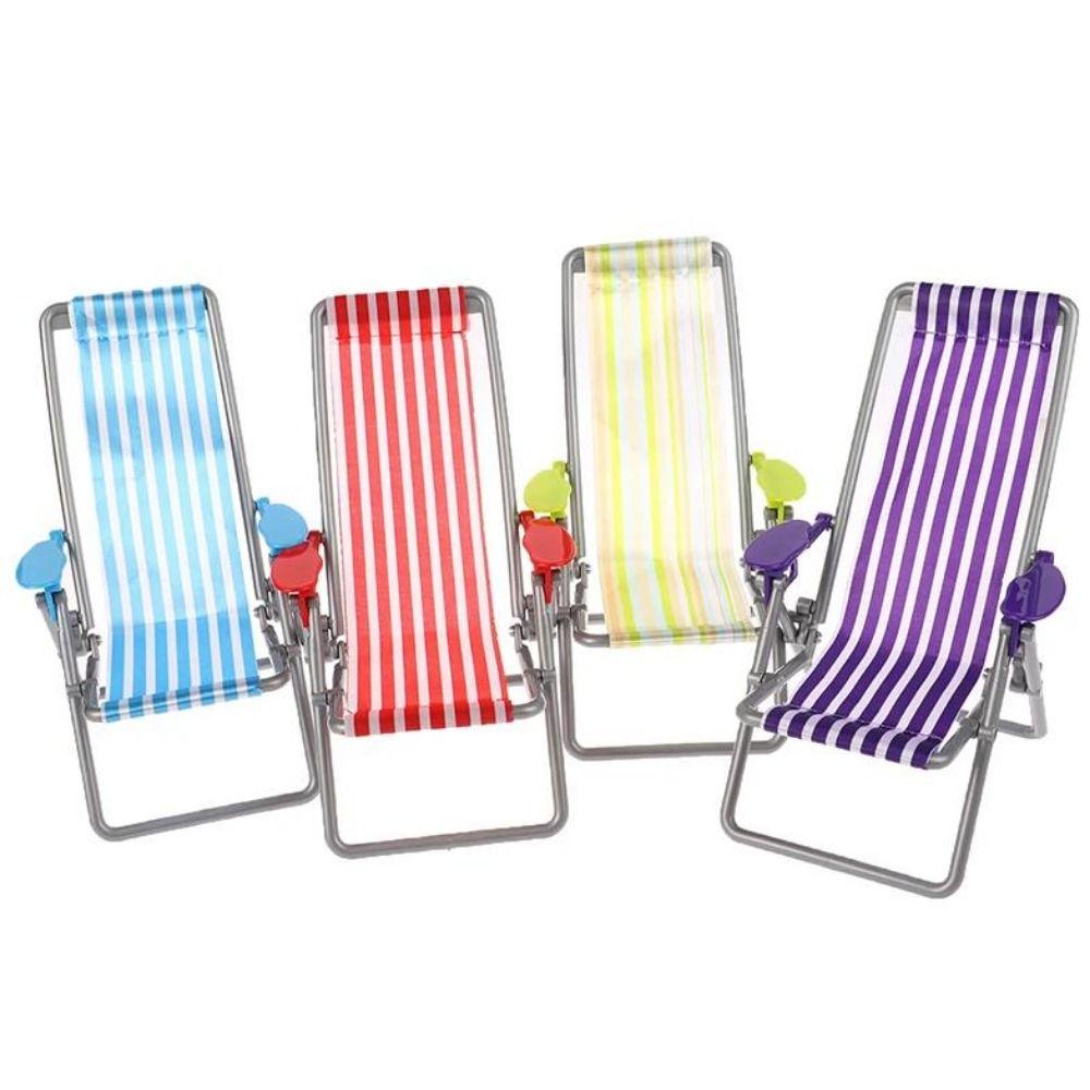 Mini Foldable Beach Chair Model 12*11*19.5cm Dolls House Furniture Decoration Outdoor Dollhouse