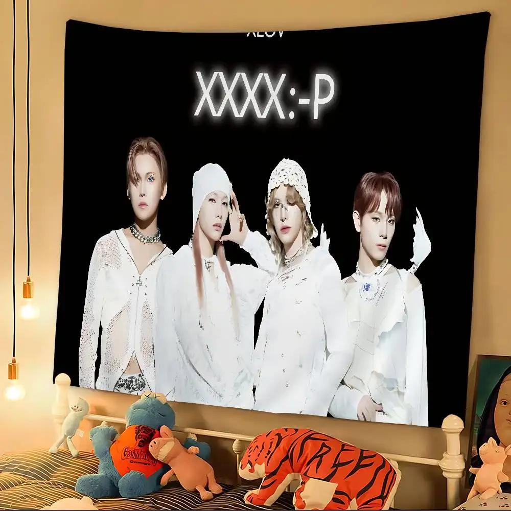 Популярная K-pop группа X-XLov Подвесной богемный гобелен Подвесной таро Хиппи Настенные ковры Комната в общежитии Японский гобелен
