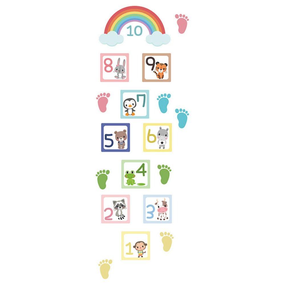 Animal Parent-child Floor Stickers Cartoon Underwater World Hopscotch Game Number Grids Decals