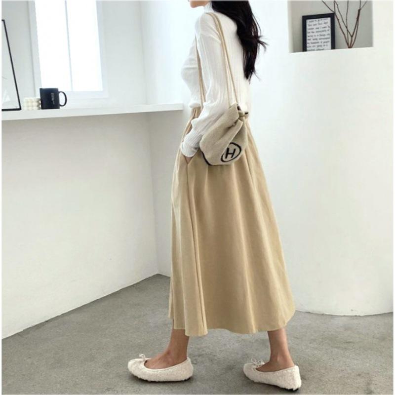 Весенне-осенняя женская юбка, юбка средней длины, свободная и тонкая женская полуюбка большого размера, индивидуальная полуюбка