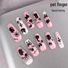 Милые длинные ногти-стилеты с кошачьими лапками в японском стиле, девичьи типсы для ногтей ручной работы.