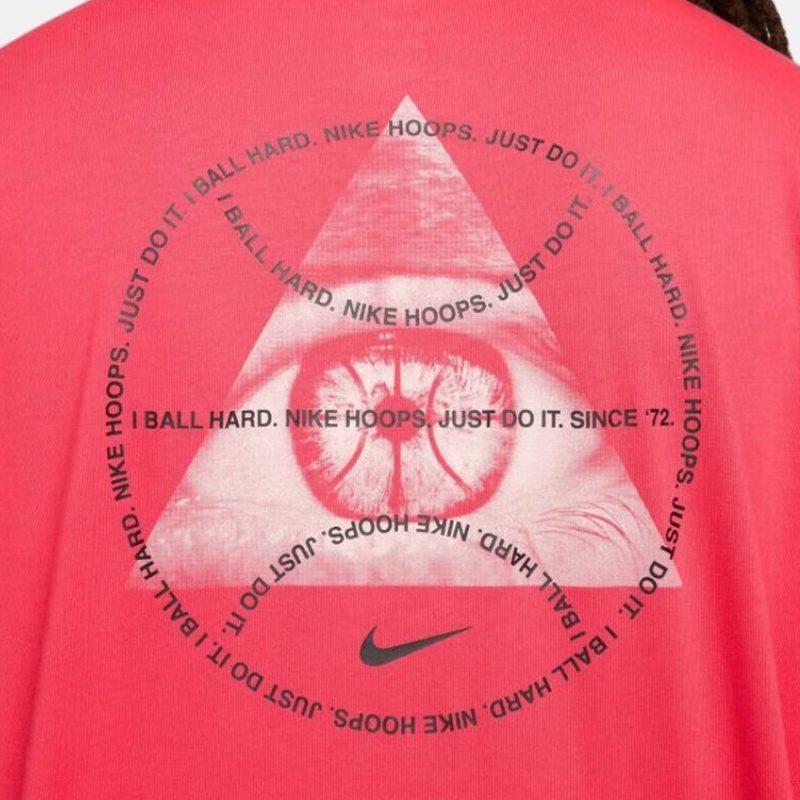 Nike Футболки мужские красные с круглым вырезом умеренного прямого кроя FJ2341-604
