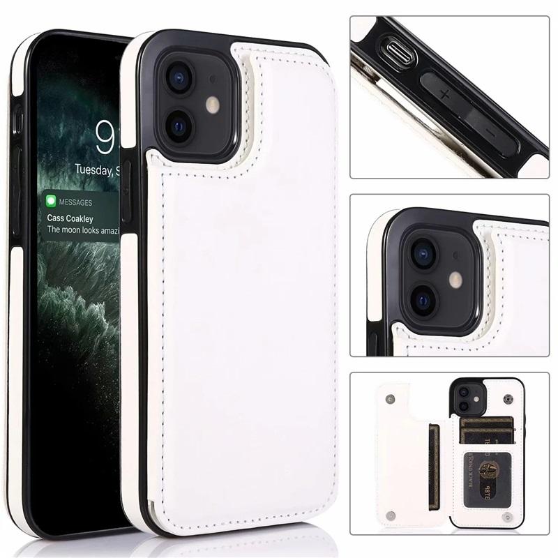 Кожаный чехол-кошелек для iPhone 11 12 13 14 15 16 17 Pro Max Mini Air XR XS 8 7 Plus SE Держатель с отделениями для карт Откидная крышка