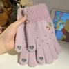 Touchscreen Plush Snowman Winter Gloves for Girls