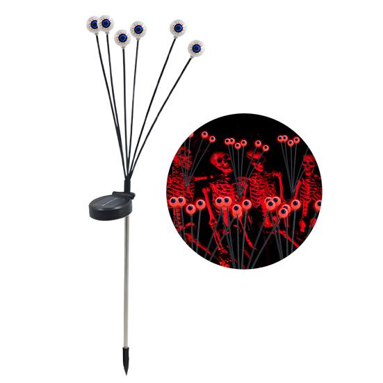 Solar Eyeball Lights Halloween Outdoor Stake Lights Colorful Glowing Ghost Eye Design Waterproof Decorative