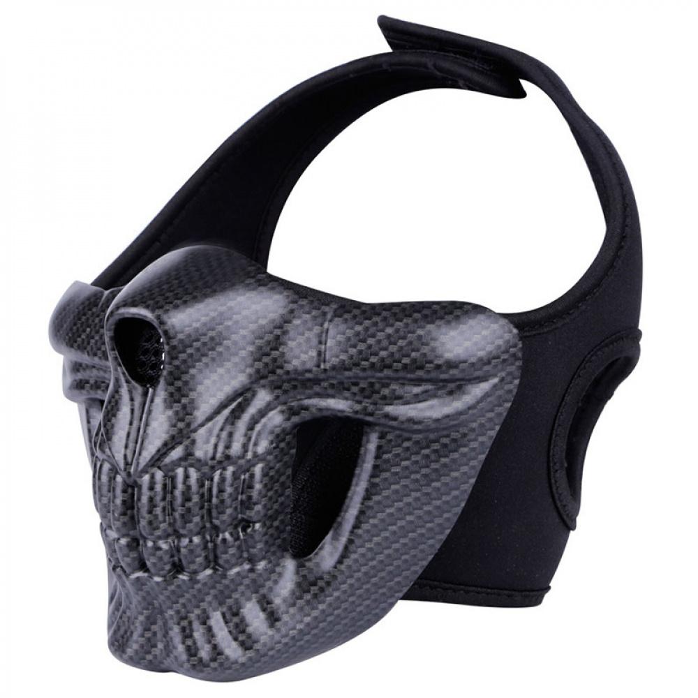 Halloween Scary Skull Half‑Face Tactical Mask, Breathable Protective Ghost Mask for CS Wargame Cycling Military Fan