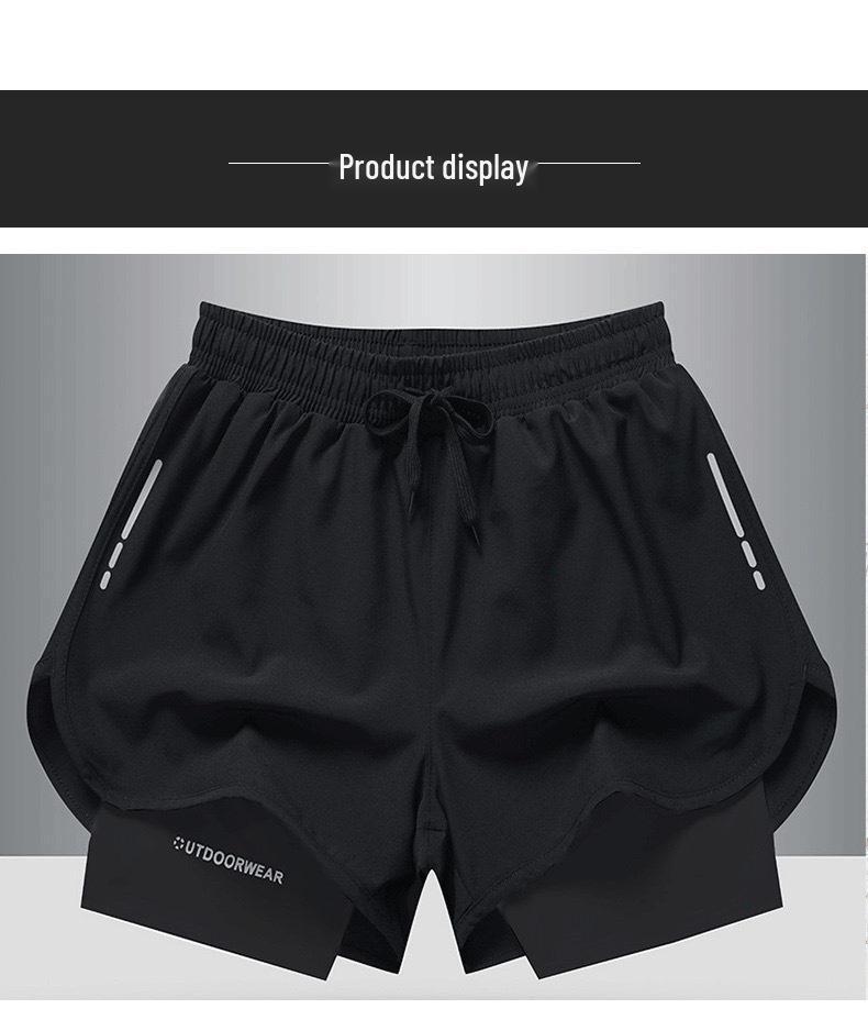 Men's Quick-Dry Double Layer Breathable Running Shorts