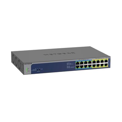 Коммутационный концентратор NETGEAR, 16 портов, 1G, металлический корпус, ограниченная пожизненная гарантия на оборудование, неуправляемый коммутатор [оригинальный продукт] PoE++/PoE+ (380W) GS516UP-100AJS