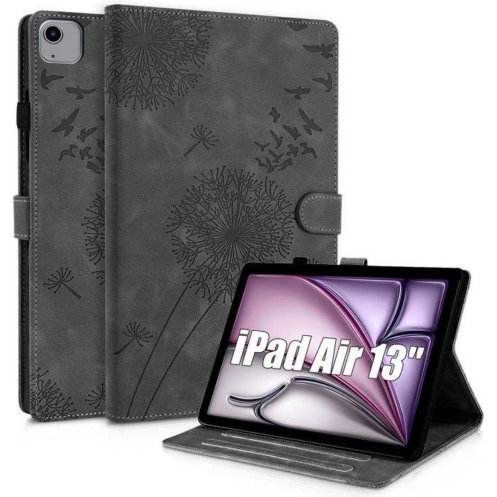 Coque pour iPad Air 13 Pouces (M4/M3/M2 2026/2025/2024) Etui Antichoc Cuir Synthétique Noir