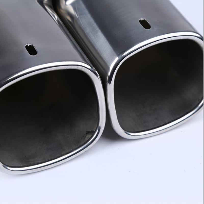 Автомобильный круглый наконечник глушителя из нержавеющей стали, выхлопная труба от 1 до 2, двойная труба, хромированная отделка, модифицированная задняя хвостовая горловина автомобиля