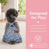 BXX Small Dog Denim Overalls With Cute Heart Print Pet Clothes For Teddy Bichon Shih Tzu Lightweight Daily Wear