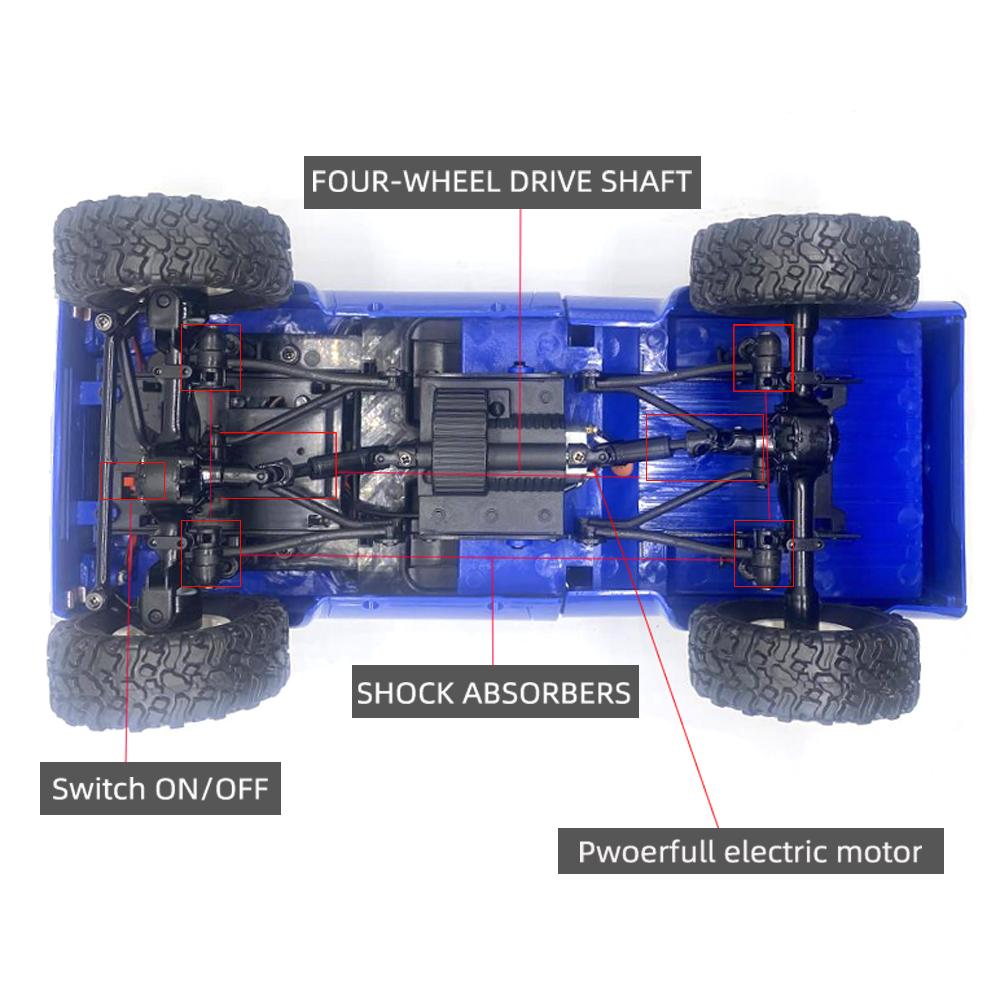 2024 Новый полномасштабный радиоуправляемый автомобиль 1:16 2.4G 4WD Rock Crawler Electric Buggy Climbing Truck LED Light on-road 1/16 для детей Подарки Игрушки