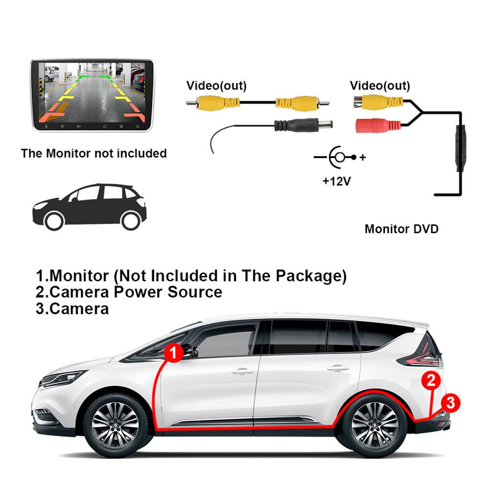 Lens Fisheye Universal Car Rear View Camera Auto Accessories Parking Assistance Kit 170° Wide Angle LED Night Vision Backup Parking Reverse Camera