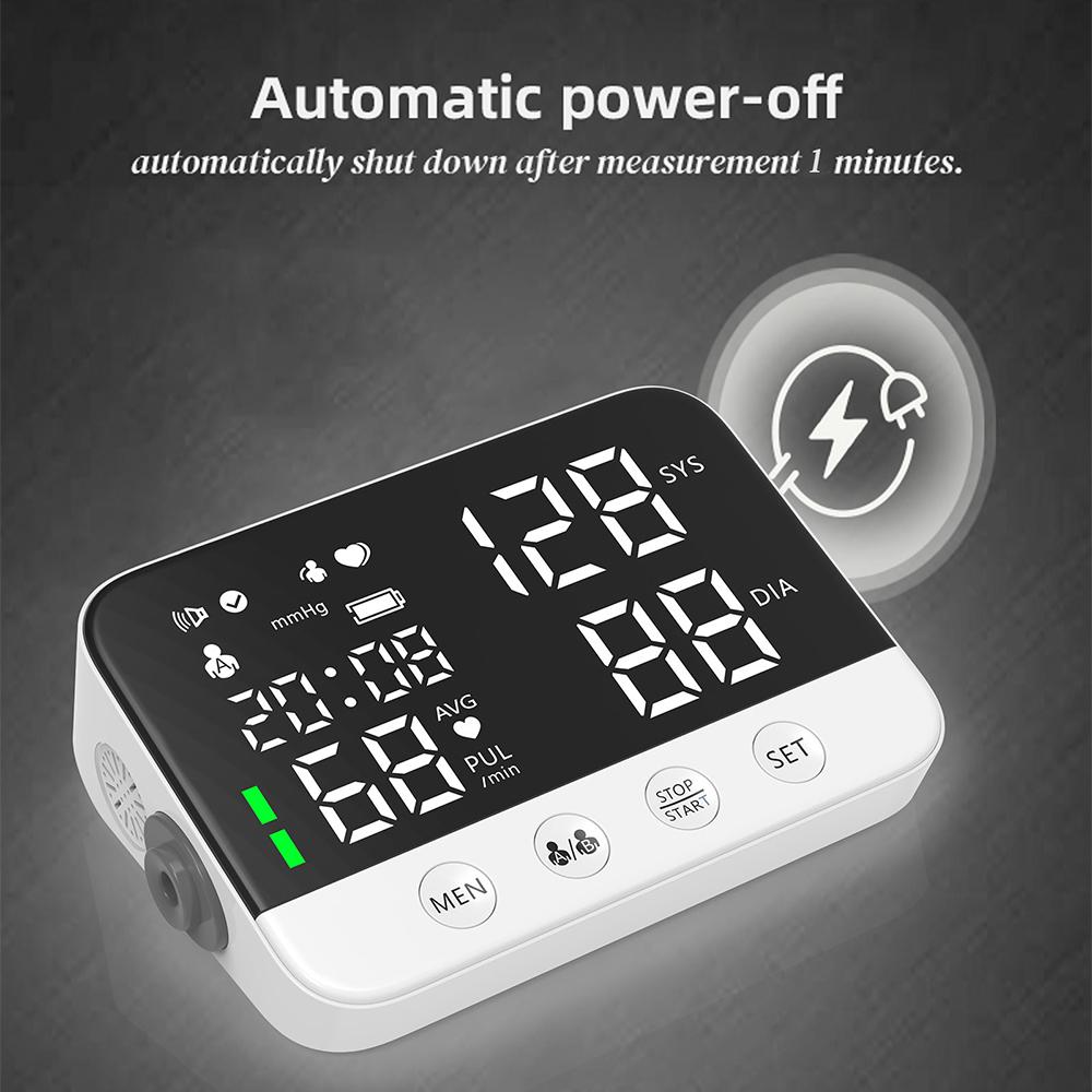 Монитор артериального давления на плече с цифровой манжетой для измерения артериального давления для домашнего использования со светодиодным дисплеем