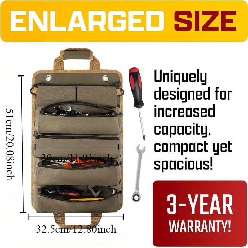 Маленькая сумка для инструментов со съемным чехлом, прочный свернутый органайзер для инструментов - для папы Органайзер для инструментов для механиков, электриков и любителей