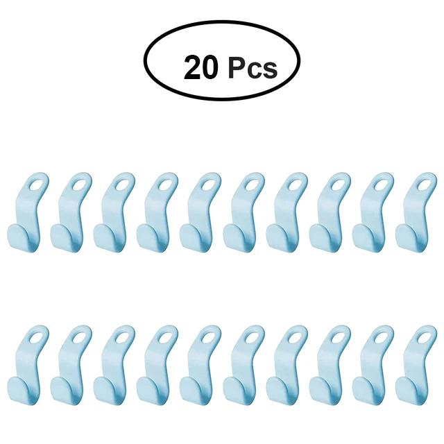 20PCS Wardrobe Hanger Hooks Organizer Connect Multifunction Cascading Plastic Bedroom Wardrobe Storage Space Saving Coat Hook