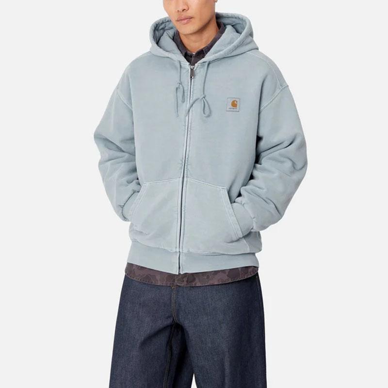 Carhartt WIP FW24 Hooded Vista Jacket Square Tag Logo Kangaroo Pocket Loose Fit Jacket Unisex Jacket I029524-2BS-GD