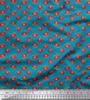 Blue Japan Crepe Satin Fabric Tomato Vegetable Print Fabric by Metre 42 Inch