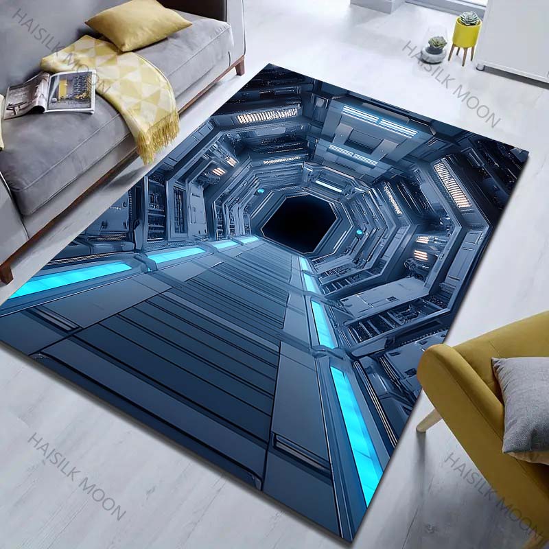 3D ковер с принтом люка космического корабля для спальни, гостиной, прикроватной тумбочки, дивана, напольный коврик, современный декор дома, ковер для зоны, большой размер