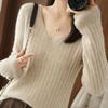 NaVaVa Women Solid Rib V Neck Long sleeVe KniT T shirT Nk2303