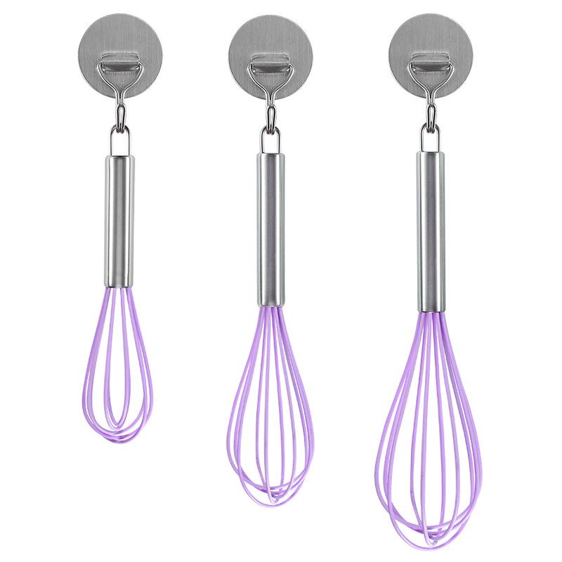 Silicone Handle Stainless Steel Egg Beater & Whisk Baking Tool