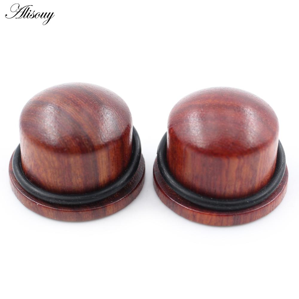 Alisouy 2PCS натуральное дерево твердые пули цилиндрические ушные калибры конические заглушки туннельный расширитель растяжитель серьги пирсинг украшения для тела