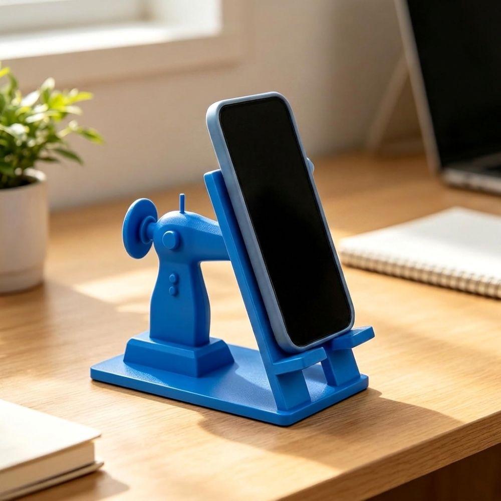 Vintage Sewing Machine Phone Stand 3D Printed Desk Decor Phone Holder Sewing Lover Gifts