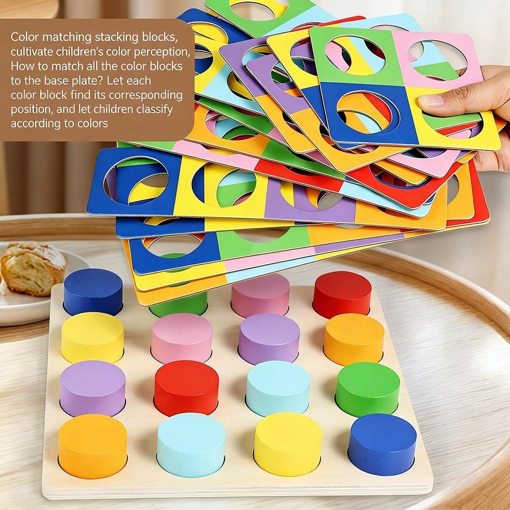 Color Recognition Matching Logic Game Educational Wooden Puzzle  Preschoolers or Toddlers