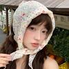 Cotton Floral Headscarf Pastoral Style Triangular Headband Spring Silk Scarves  Girls