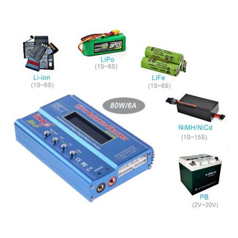 Зарядное устройство iMAX B6 b6ac 80 В для аккумуляторов Lipo NiMh Li-Ion Ni-Cd Цифровое RC B6 Lipro Балансировочное зарядное устройство + Адаптер 12 В 5 А