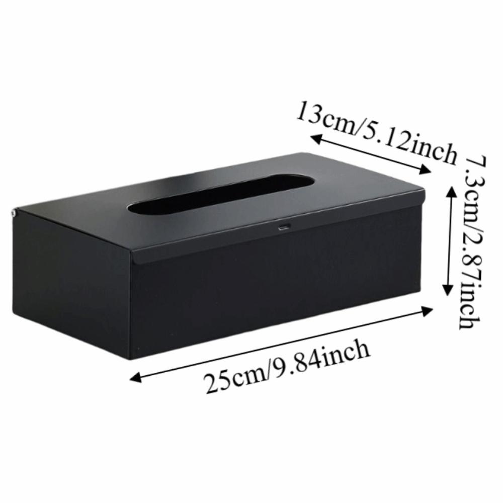 Rectangular Stainless Steel Tissue Box Wall-mounted Waterproof Napkin Storage Box Minimalist Moisture-proof Paper Towel Case Car
