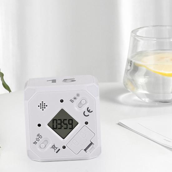 Вращающийся кубический таймер 5-15-25-45 минут со светодиодным дисплеем, ползунковый переключатель, Pomodoro, портативный кубический таймер с вибрацией и беззвучным сигналом для работы, учебы, кухни