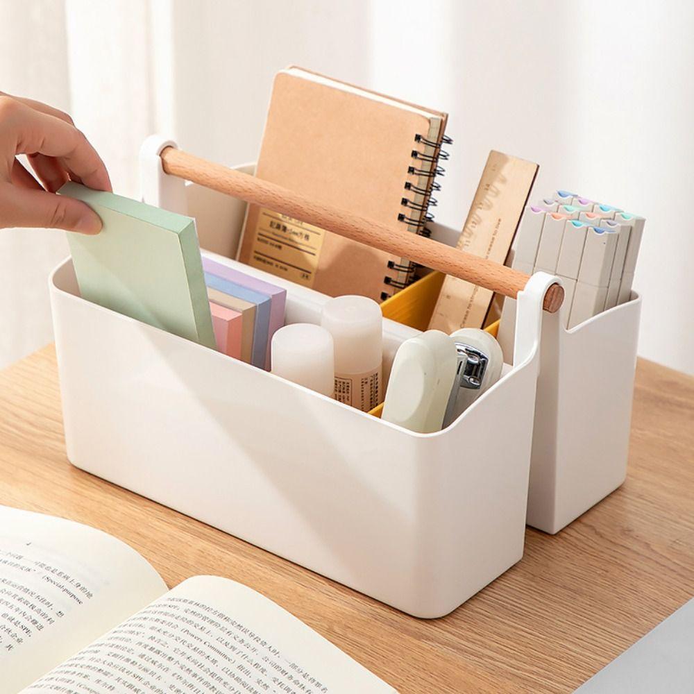 Plastic Desk Storage Organizer Portable Storage Box Storage Containers Desk Stationery Box  Women