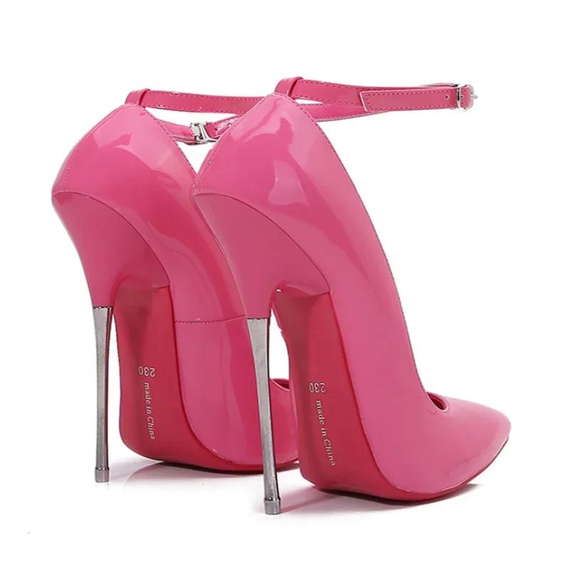 Экстремальные туфли на высоком каблуке 16 см, женские туфли-лодочки на металлическом каблуке, разноцветные туфли на высоком каблуке, женские туфли для танцев на пилоне, сексуальные туфли на каблуках, модельное шоу, большой размер