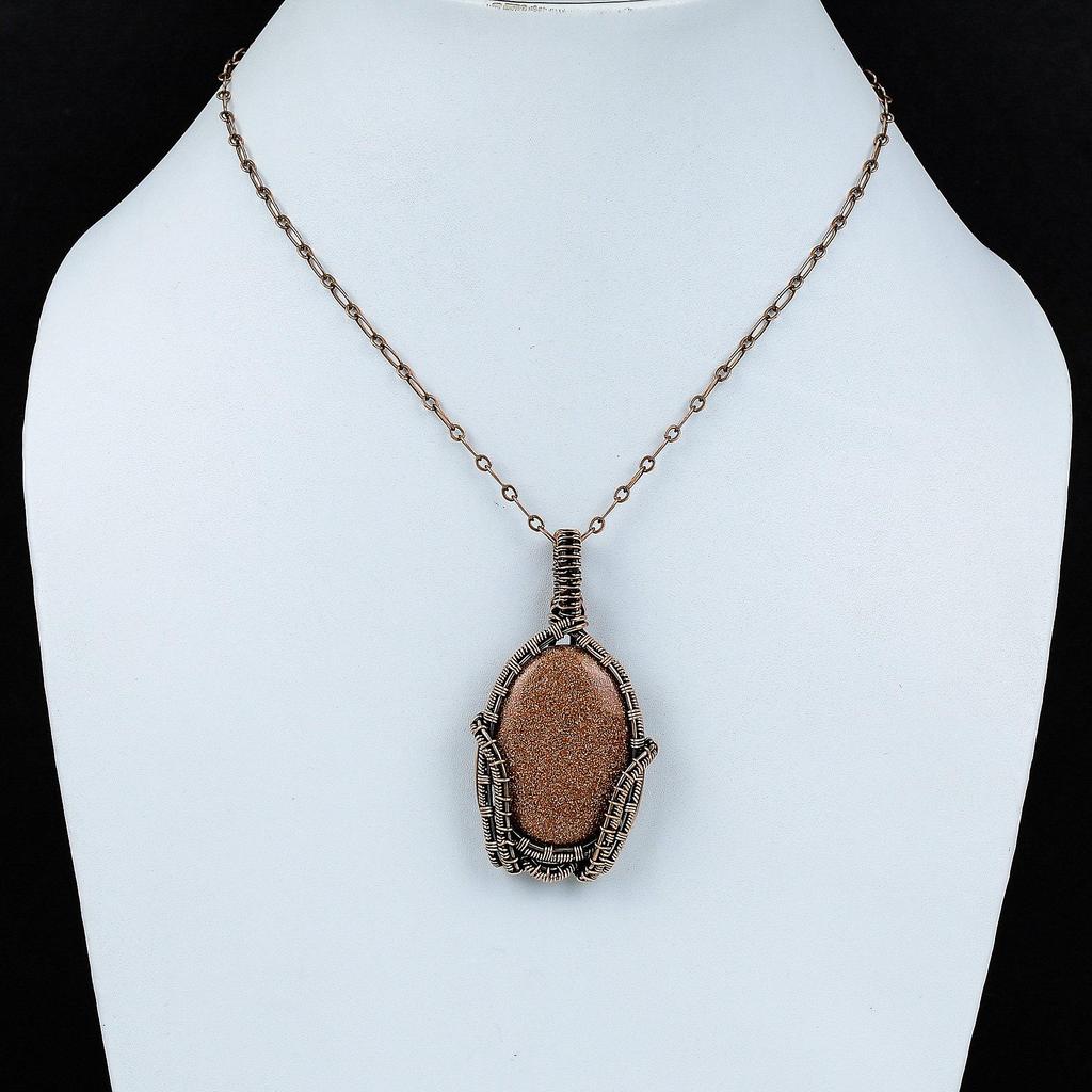 Sun Sitara Gemstone Pendant Copper Wire Wrapped Pendant Beautiful Handmade Pendant Copper Wire Jewelry Gift For Friend Wire Wrapping Stones