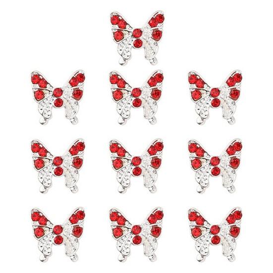 10 шт., подвески для ногтей в виде бабочек, блестящие стразы, инкрустация из искусственного кристалла, 3D подвески, аксессуары для маникюра «сделай сам», ювелирные изделия для дизайна ногтей, украшения для чехла для телефона