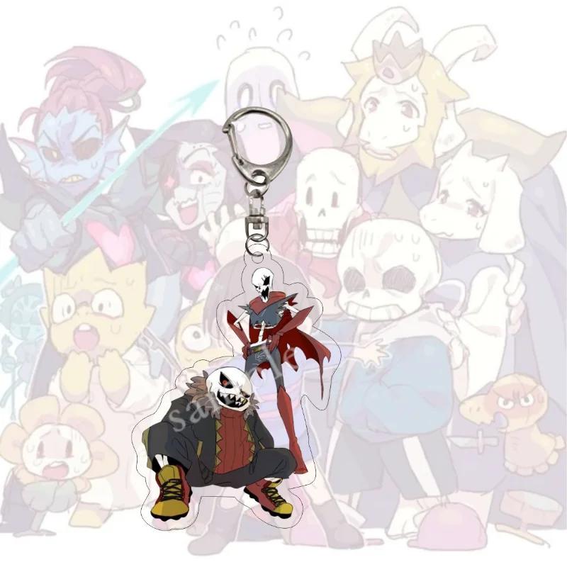 Брелок Undertale Аниме Брелок для ключей Мужчины Женщины Акрил Автомобиль Косплей Подвеска для сумки на мобильный телефон Подвеска Вечеринка Подарок для детей Украшения Игрушки