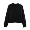 2025 Spring Women's Cardigan: Sweet Bow-Embellished, Round Neck, Long Sleeve Knit