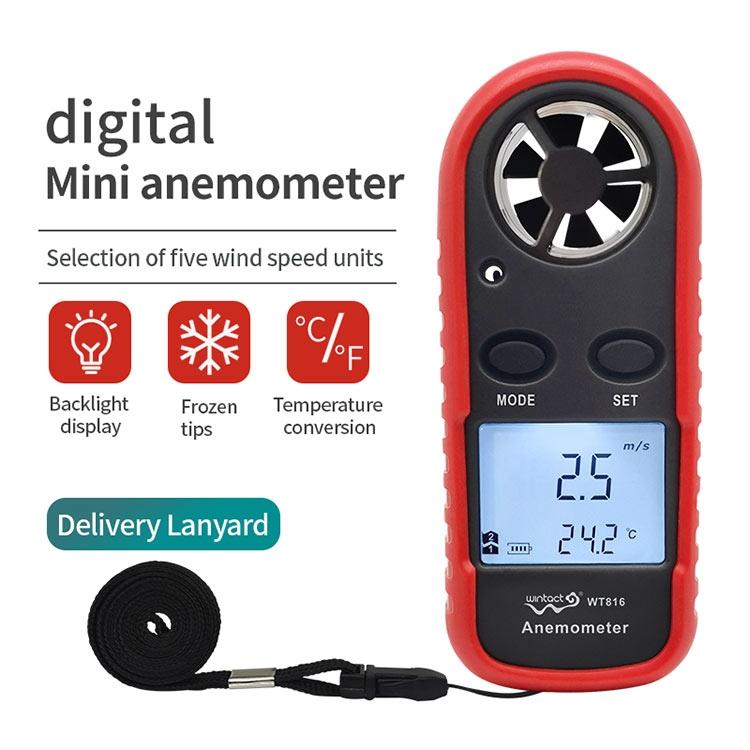 Цифровой электронный термометр-анемометр Wintact WT816