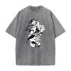 Harajuku Anime Jujutsu Kaisen Ryomen Sukuna Graphic T-shirt Men Vintage Washed Tshirts Manga Cotton Tee Male Oversized T Shirt