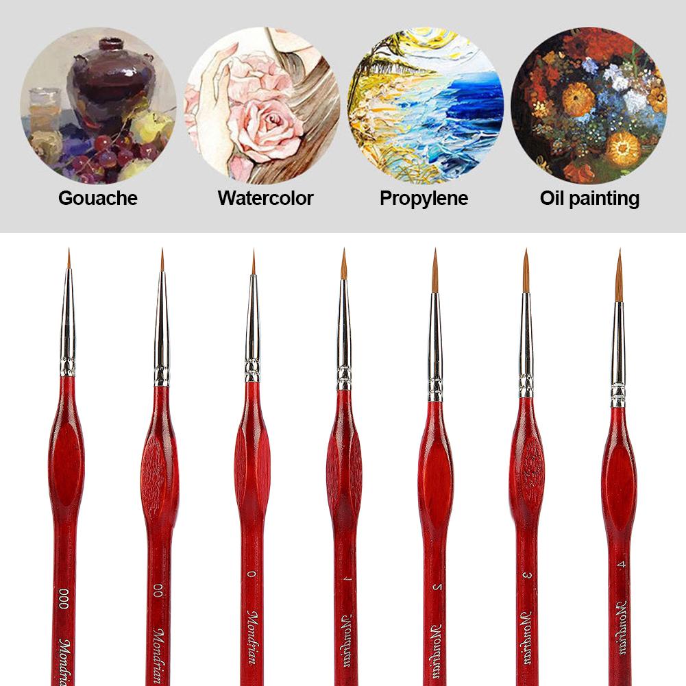 7 шт./компл. профессиональный набор кистей для рисования соболиным волосом, гуашь, масляная кисть, миниатюрные художественные кисти, товары для рукоделия