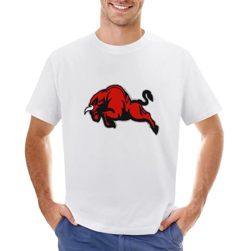 Красная Мужская футболка с принтом Angry Bull, летняя модная забавная одежда в стиле ретро, быстросохнущая мужская одежда большого размера, топы с короткими рукавами, футболка