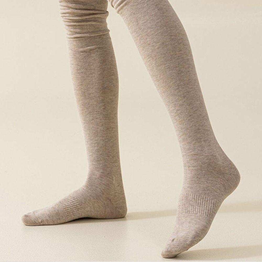 Thicken Warm Thermal High Stockings Solid Color Long Leg Socks New Thickened High Stockings