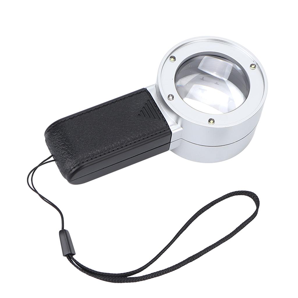 Lighted Magnifying Glass Handheld 30X Magnification 3 LED Lights 1 UV Light Multifunction Magnifying Glass