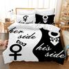 3D King and Queen Bedding Set Black Couple Room Duvet Cover Pillowcase 2/3 Holiday Gift AU210 * 240 Full Size Quick Drying Soft Home Textile