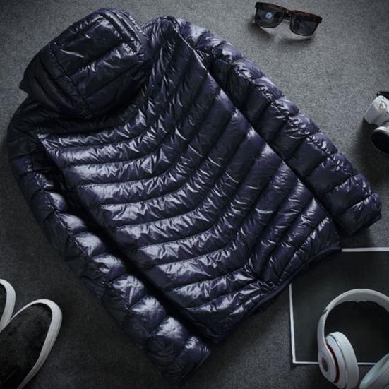 Мужская хлопковая куртка с капюшоном, длинным рукавом, однотонный пуховик с боковыми карманами, застежка-молния по всей длине, тонкая стеганая зимняя верхняя одежда