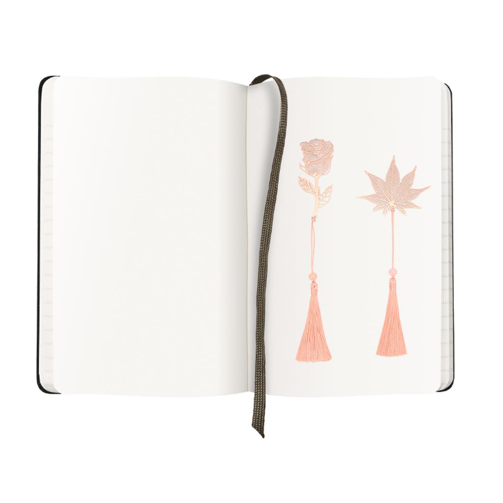 2 шт. металлические закладки из нержавеющей стали с золотым гальваническим покрытием в виде цветка и листа для книги O