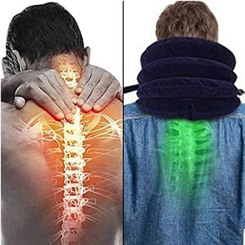 Массажер для шеи, 3/4 слоя, надувная воздушная шейная тяга, поддержка боли, стресса, воротник, подушка для растяжки шеи, 1 шт.